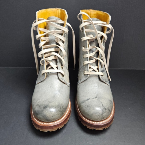 FRYE Women's Leather Sabrina Lace Up Ankle Boots Gray Size 6 Vibram Roccia SCUFF - Picture 4 of 15